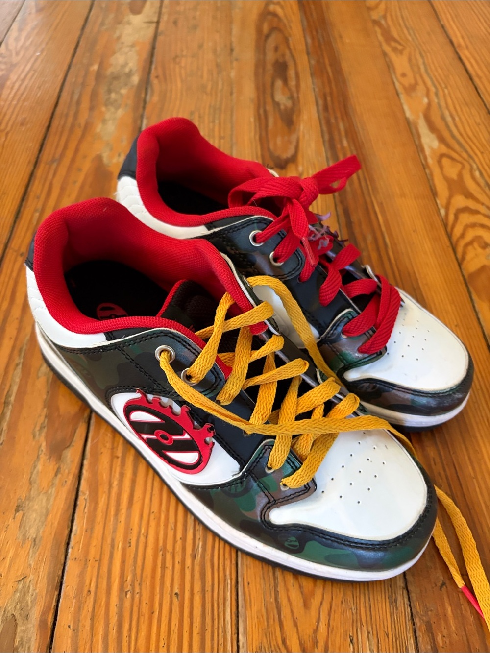 Heelys Kids Camouflage Sneakers with Red & Yellow Accents
